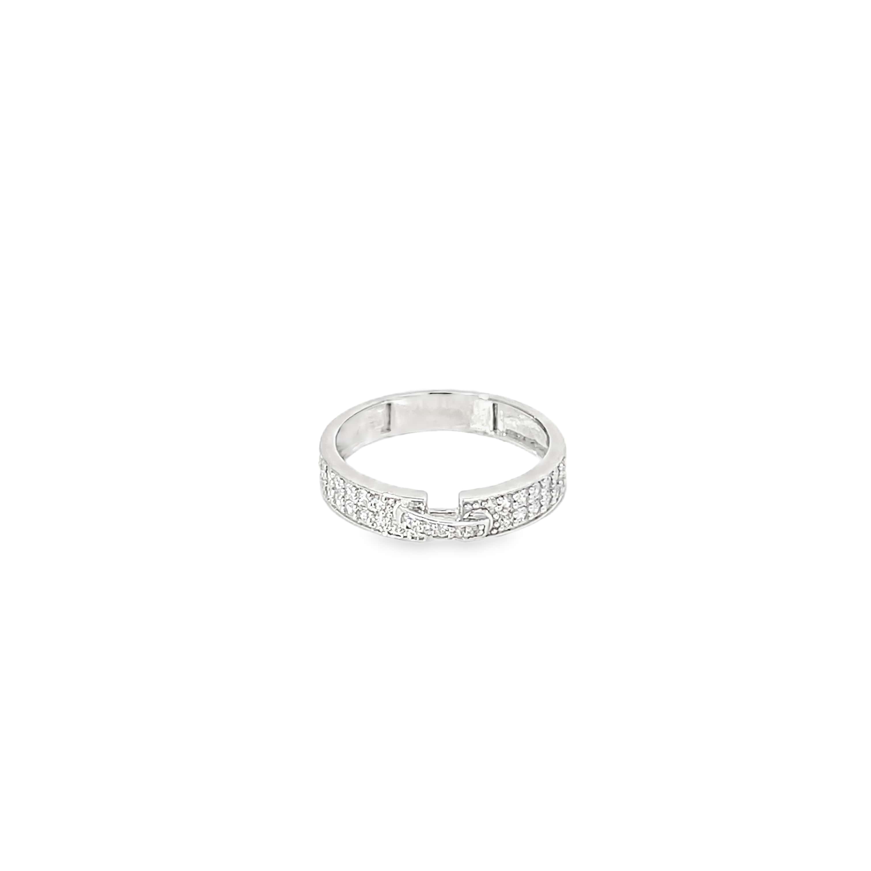 LUXURY PAVE STATEMENT SILVER BAND