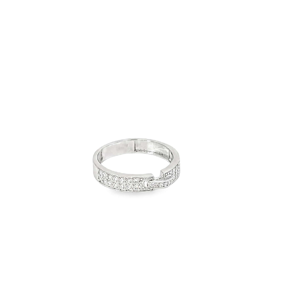 LUXURY PAVE STATEMENT SILVER BAND