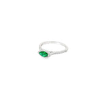 EMERALD EYE SILVER RING