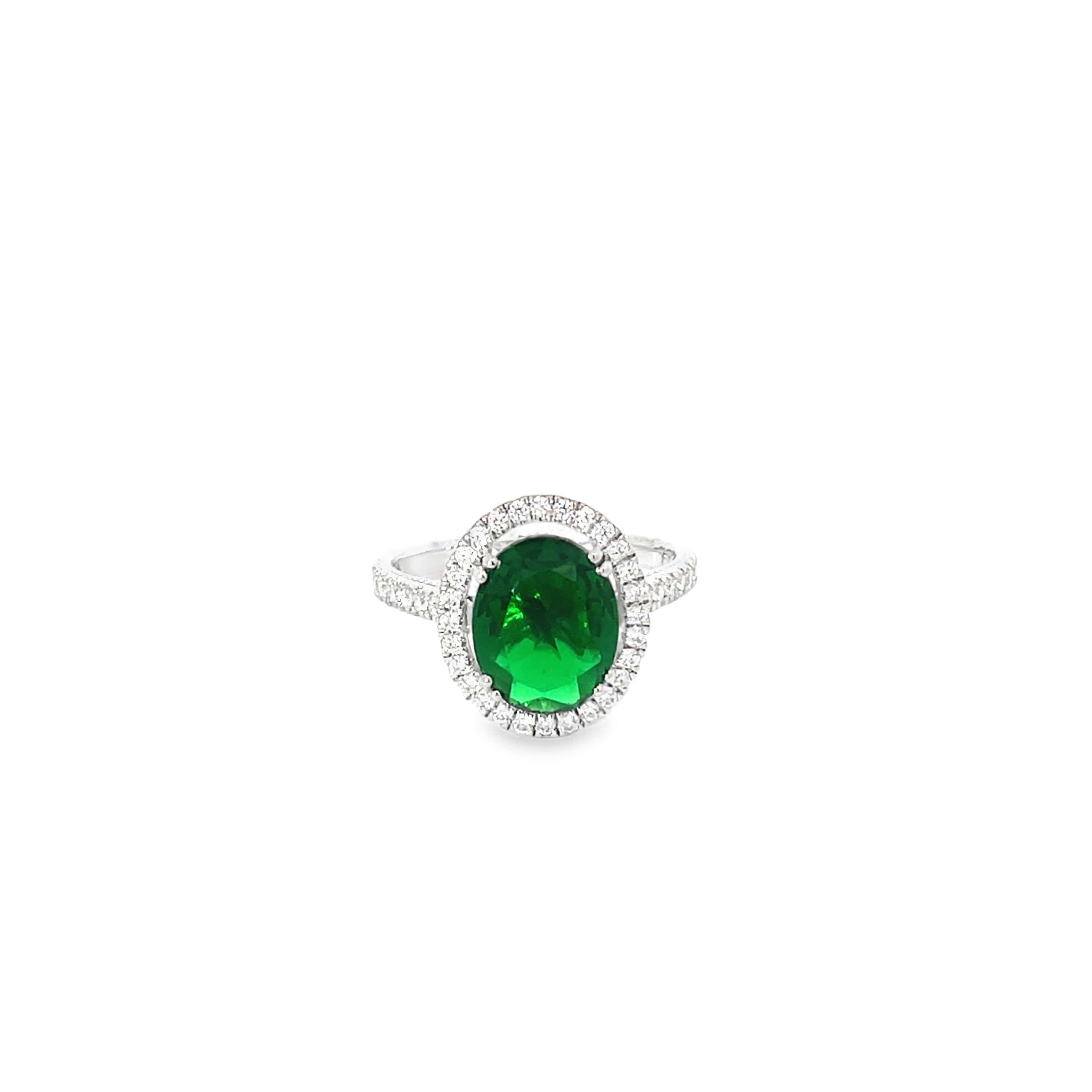 EMERALD EMPRESS SILVER RING