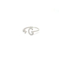 PERSONALISED G INITIAL AIRPLANE SILVER RING