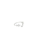 PERSONALISED J INITIAL AIRPLANE SILVER RING