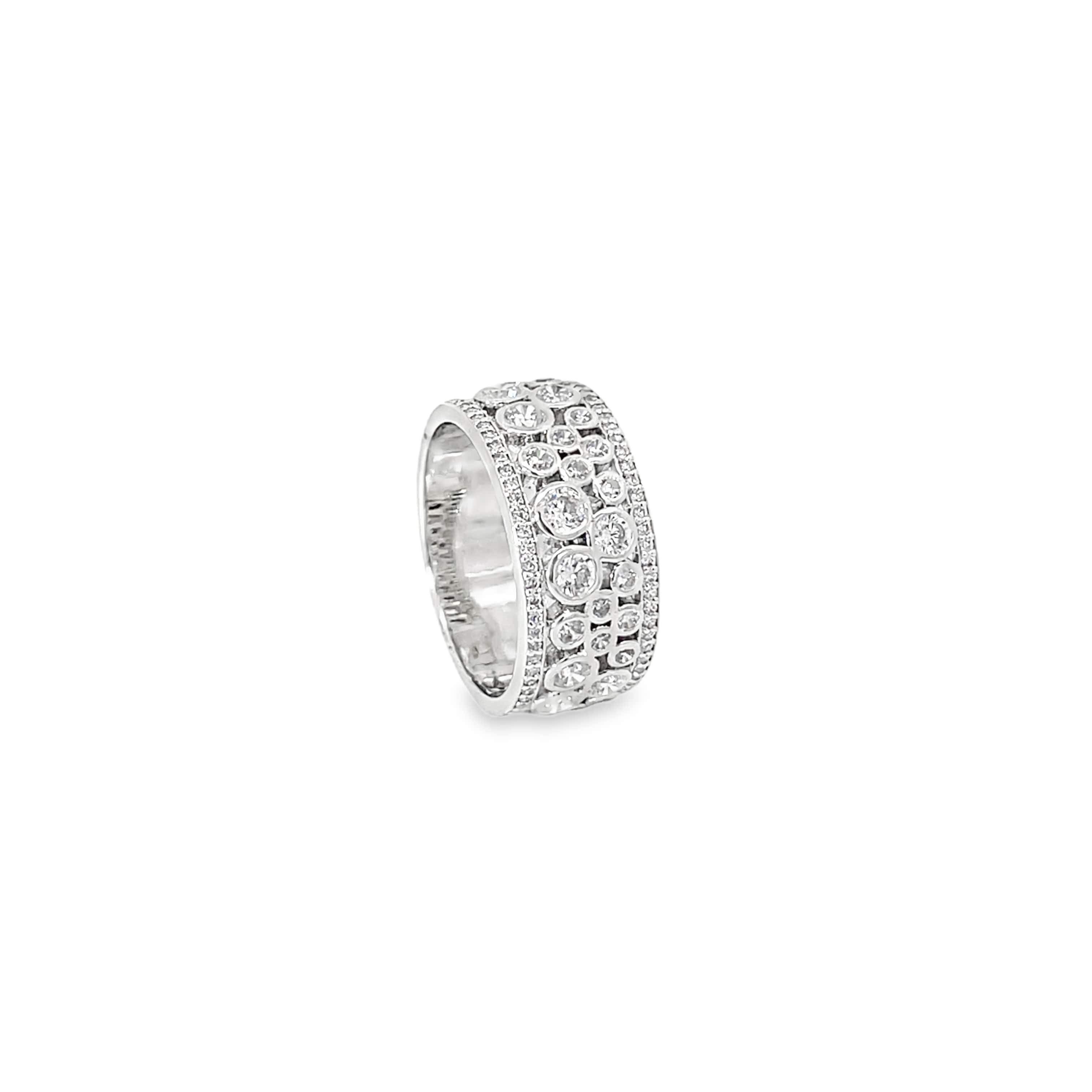 GLOW GRID SILVER RING