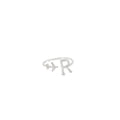 PERSONALISED R INITIAL AIRPLANE SILVER RING