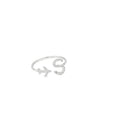 PERSONALISED S INITIAL AIRPLANE SILVER RING