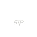 PERSONALISED V INITIAL AIRPLANE SILVER RING