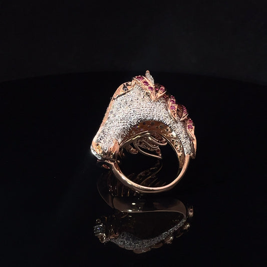 STORM RIDER ROSE HORSE RING