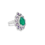 LAVENDER DEW COCKTAIL SILVER RING