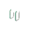 GREEN GLINT SILVER HOOPS
