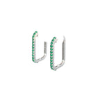 GREEN GLINT SILVER HOOPS
