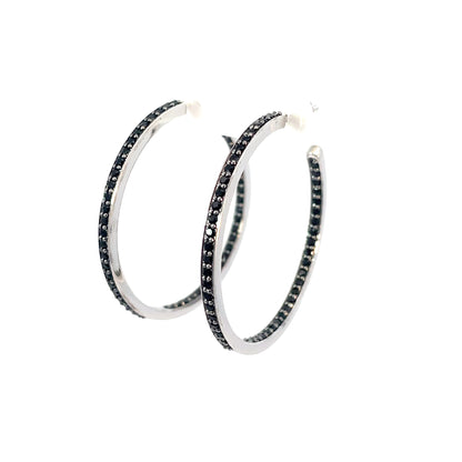 BLACKOUT BLAZE SILVER HOOPS
