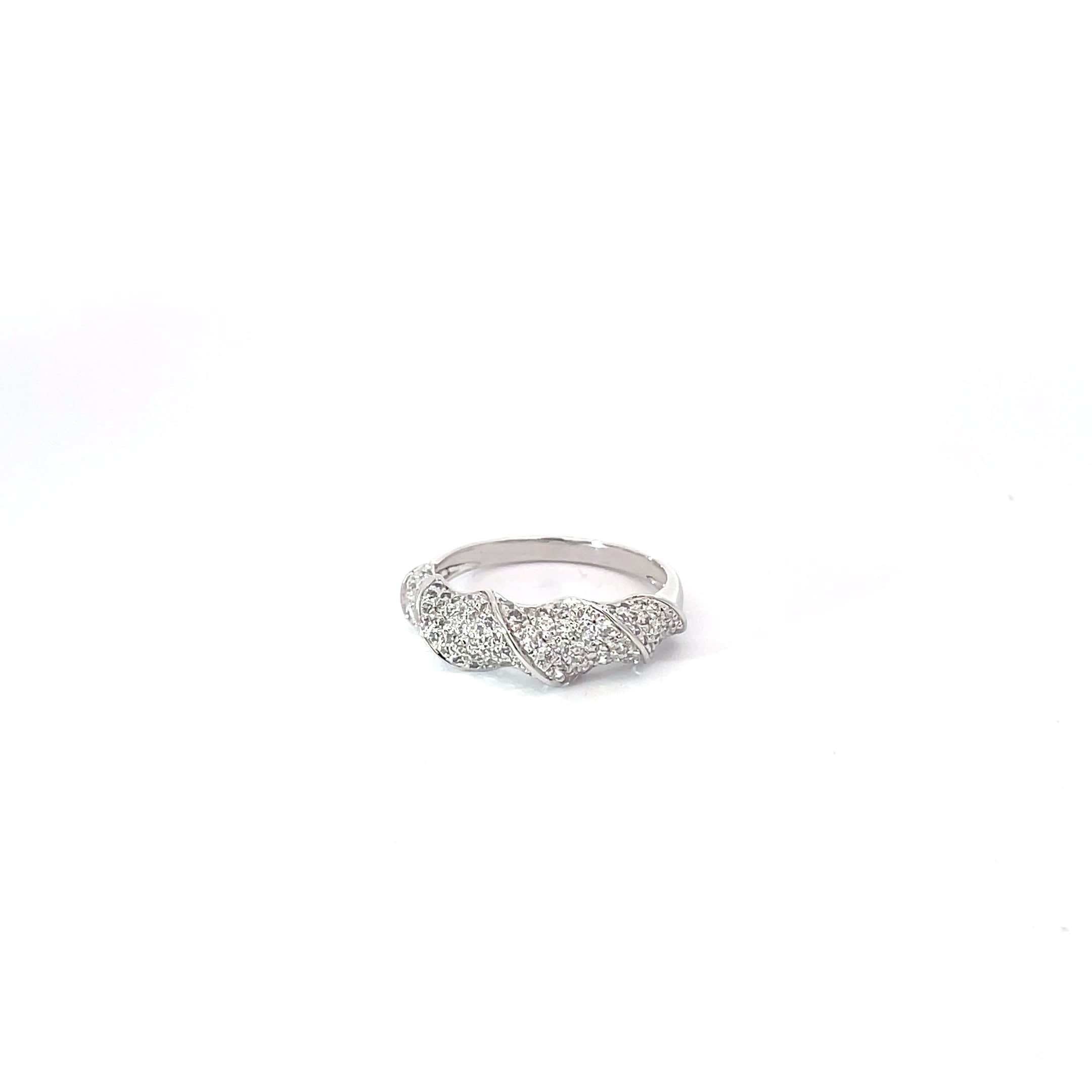 GLISTEN SWIRL SILVER RING