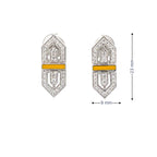 AMBER ART DECO SILVER EARRINGS