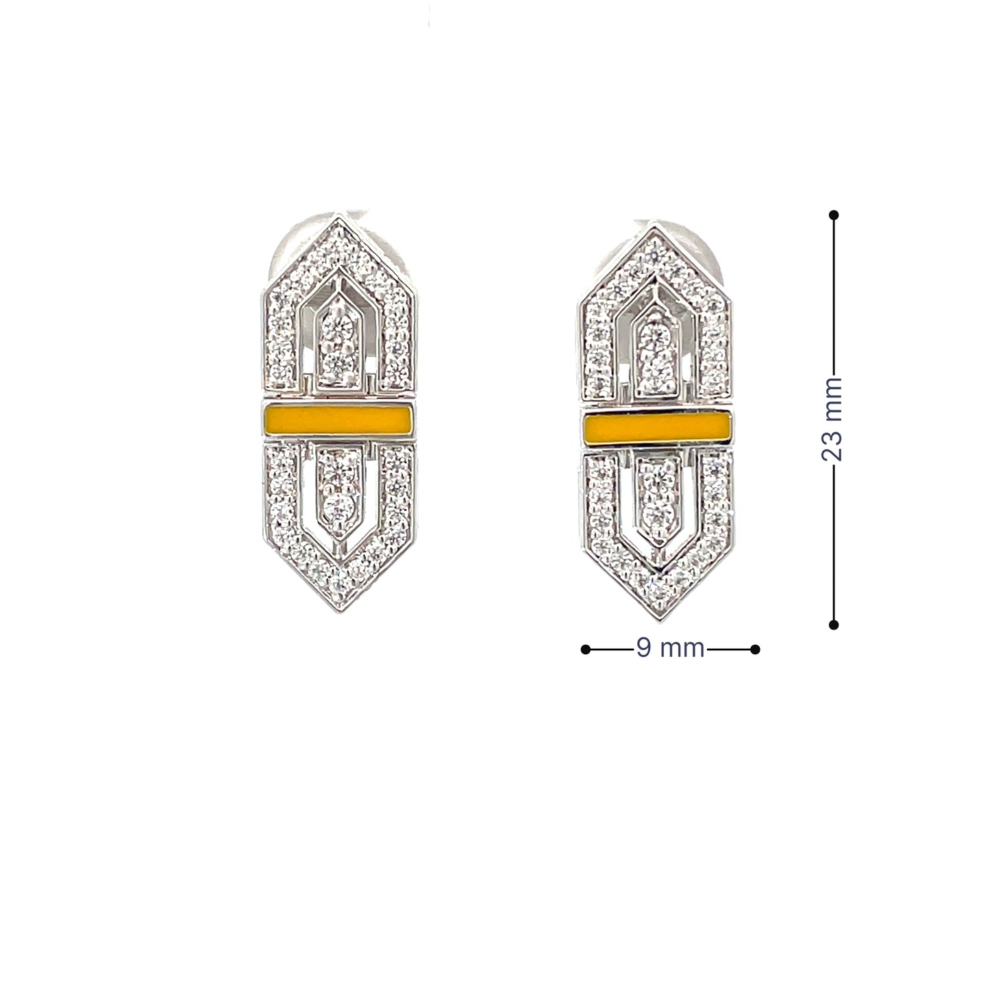 AMBER ART DECO SILVER EARRINGS