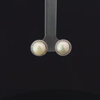 SILVER WHITE LUXE STUDS