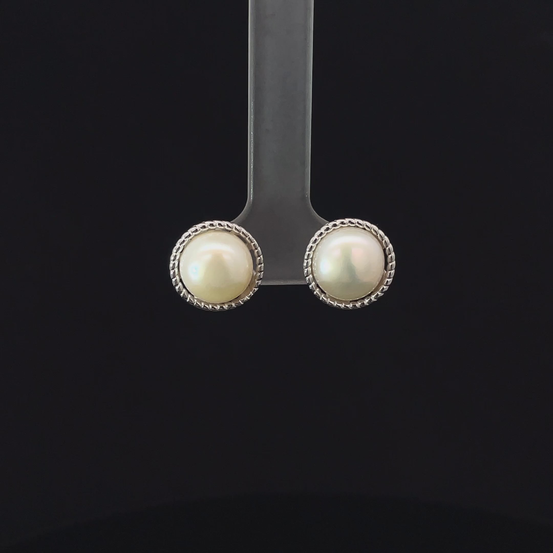 SILVER WHITE LUXE STUDS