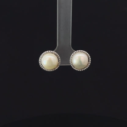 SILVER WHITE LUXE STUDS