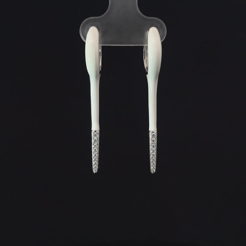WHITE SILVER GLIDE EARRINGS