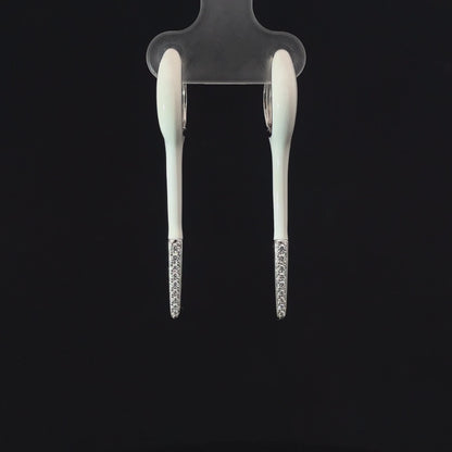 WHITE SILVER GLIDE EARRINGS