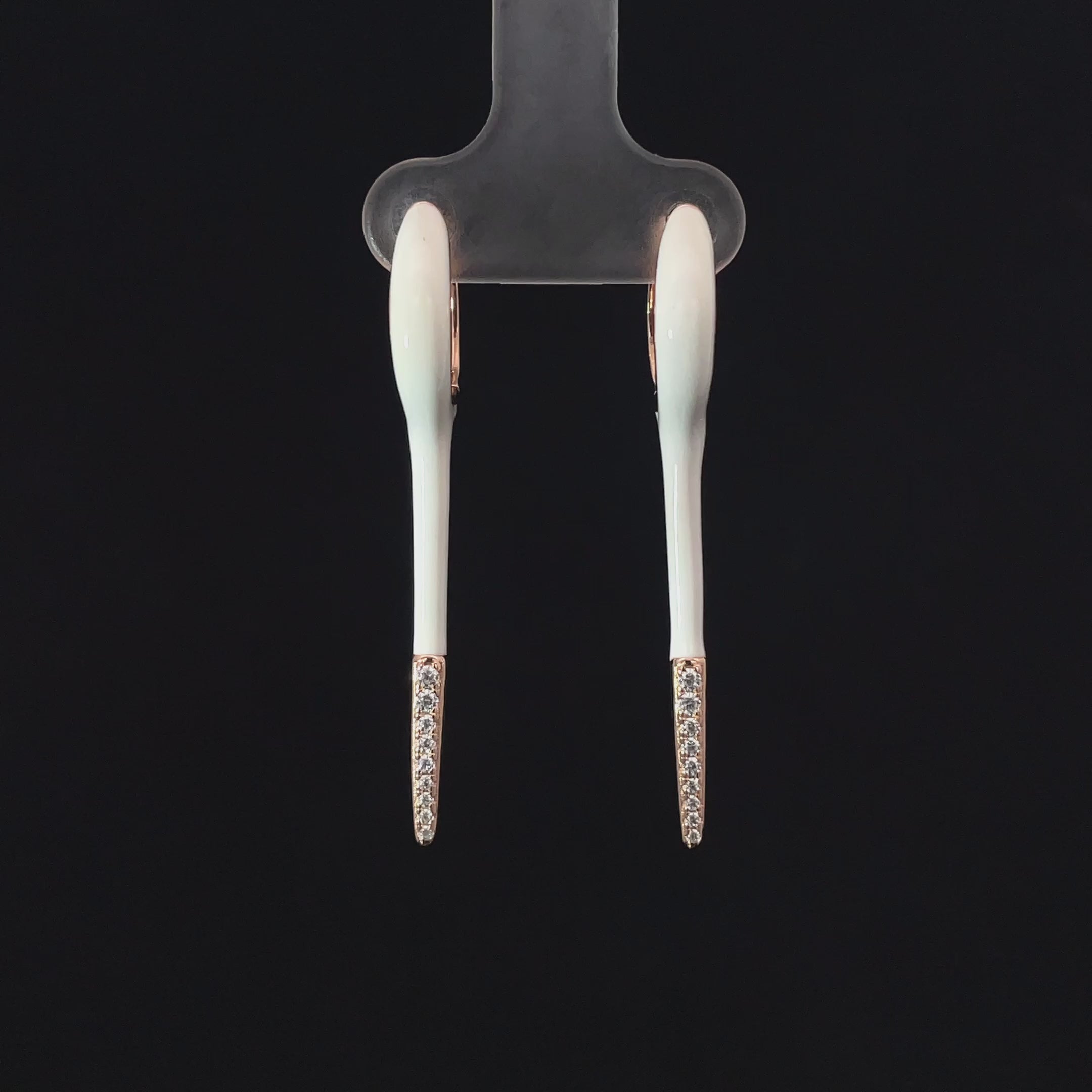 WHITE ROSE GOLD GLIDE EARRINGS