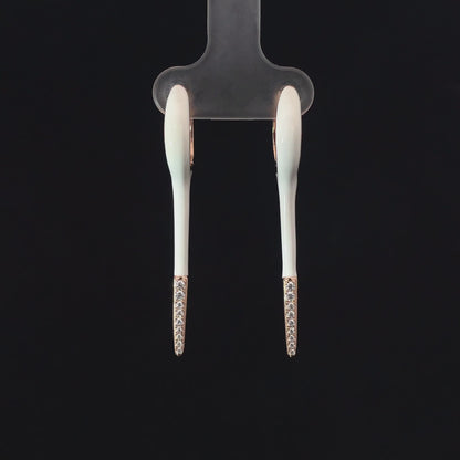 WHITE ROSE GOLD GLIDE EARRINGS