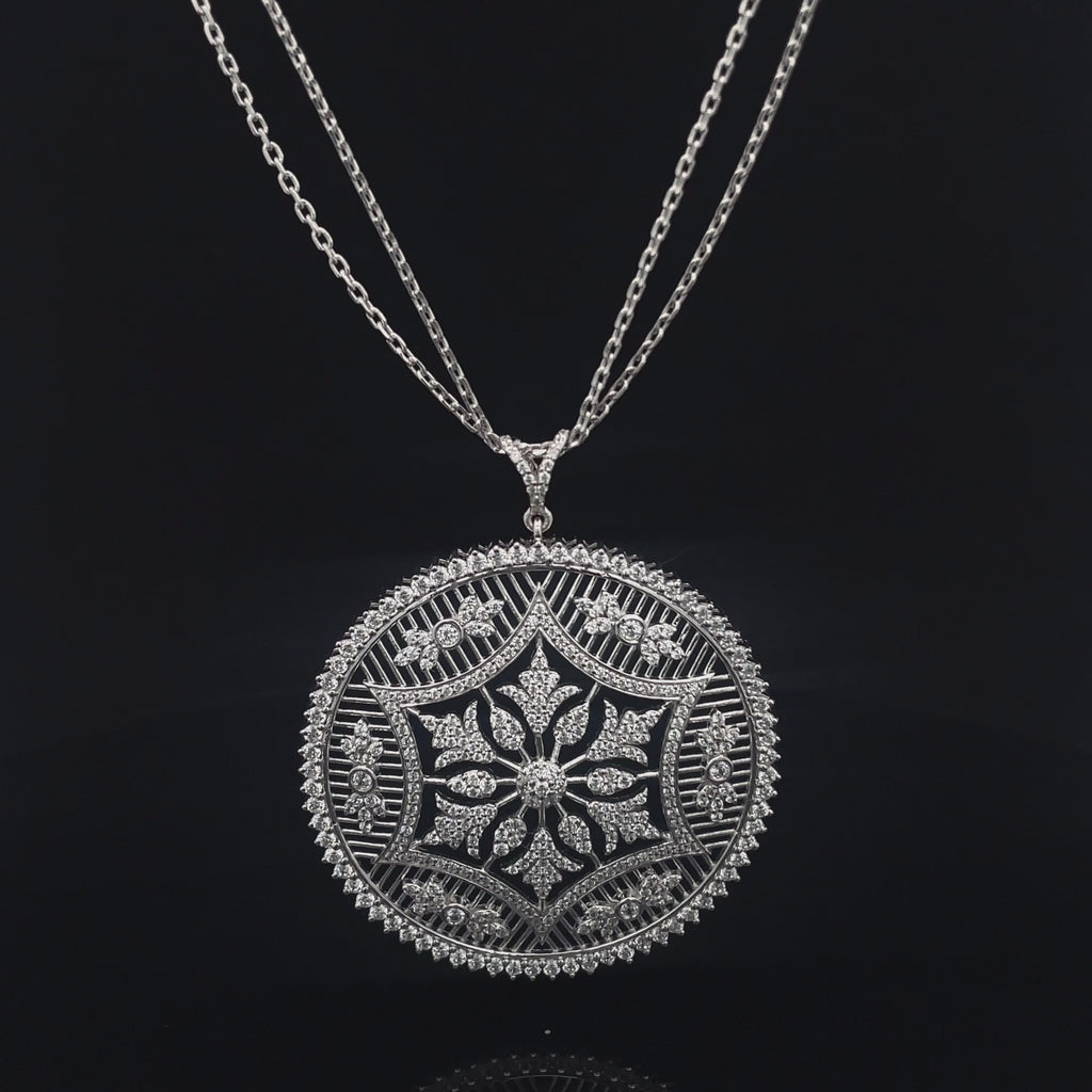 ROYAL MANDALA SILVER PENDANT CHAIN