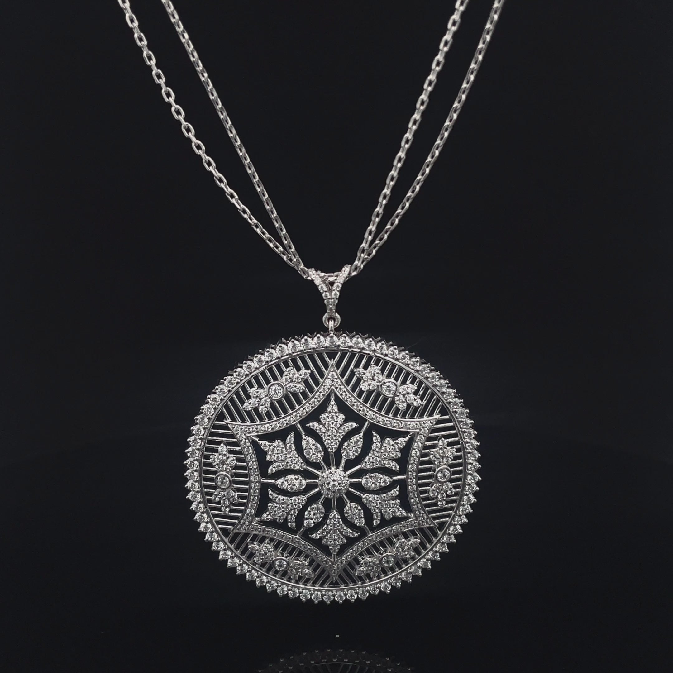 ROYAL MANDALA SILVER PENDANT CHAIN
