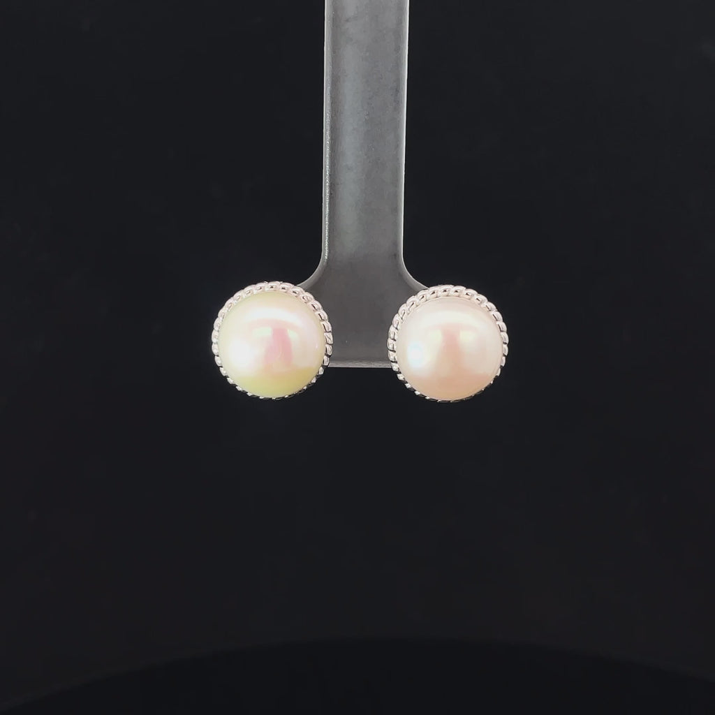 SILVER WHITE CLASSIC STUDS