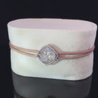 DIVINE OM - SILVER KEEPSAKE BAND (BROWN)