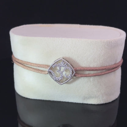 DIVINE OM - SILVER KEEPSAKE BAND (BROWN)
