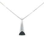 BLACK EDGE TRIANGLE SILVER PENDANT CHAIN