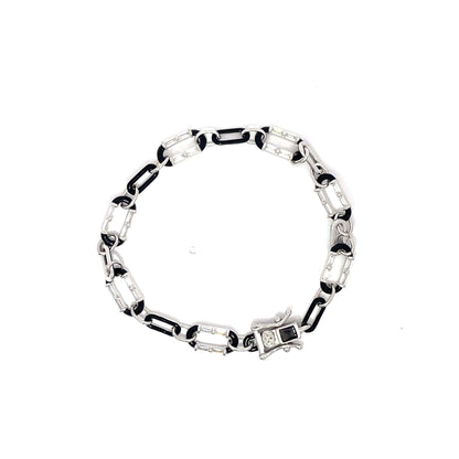 BLACK ICE LINK SILVER BRACELET