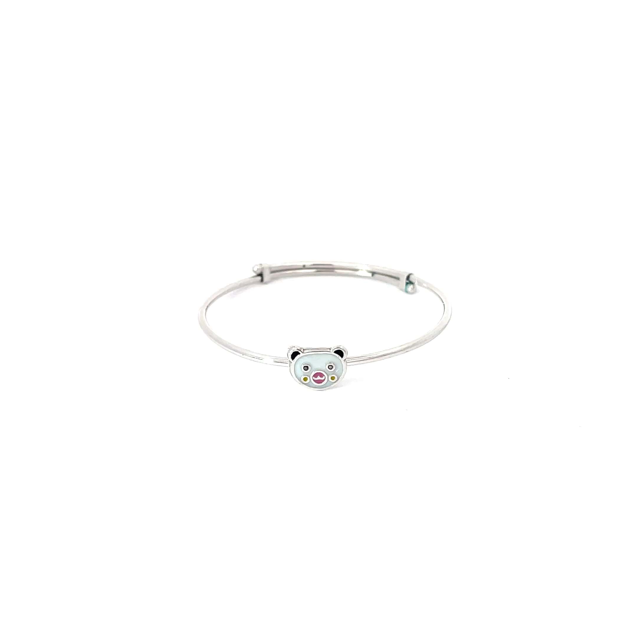 CUTE BEAR FACE SILVER KIDS KADA