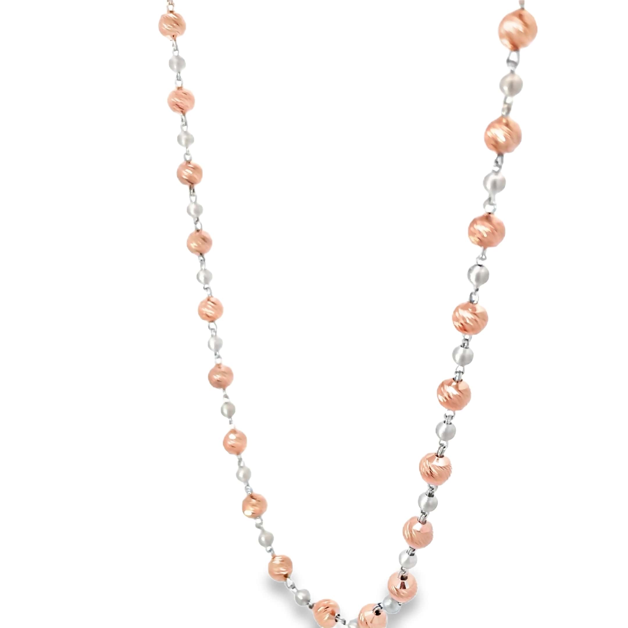 ROSE TWIST BEAD SILVER NECKLACE