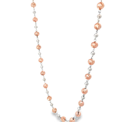 ROSE TWIST BEAD SILVER NECKLACE
