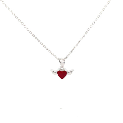 LITTLE ANGEL HEART SILVER PENDANT CHAIN