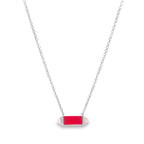 SILVER RUBY BAR CHAIN