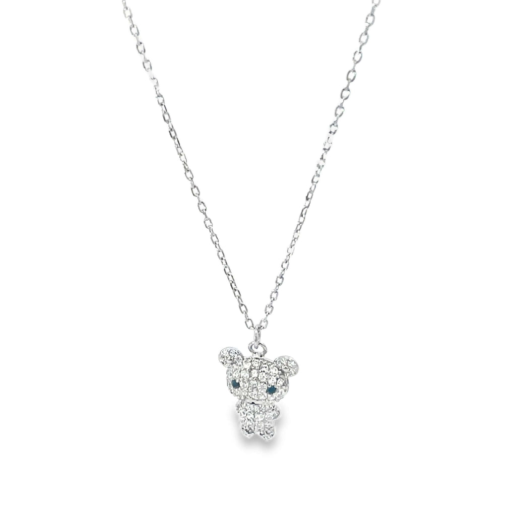 SILVER SPARKLE BEAR CHAIN