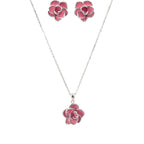 ROSE BLOOM SILVER PENDANT SET