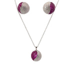 MAGENTA MOONLIGHT SILVER PENDANT SET