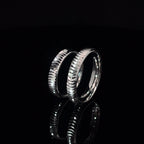 GROOVED SILVER COUPLE BAND