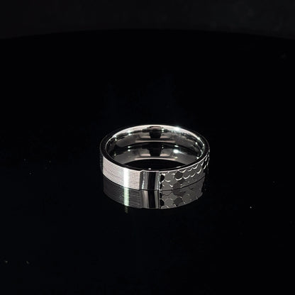SPLIT FINISH SILVER BAND