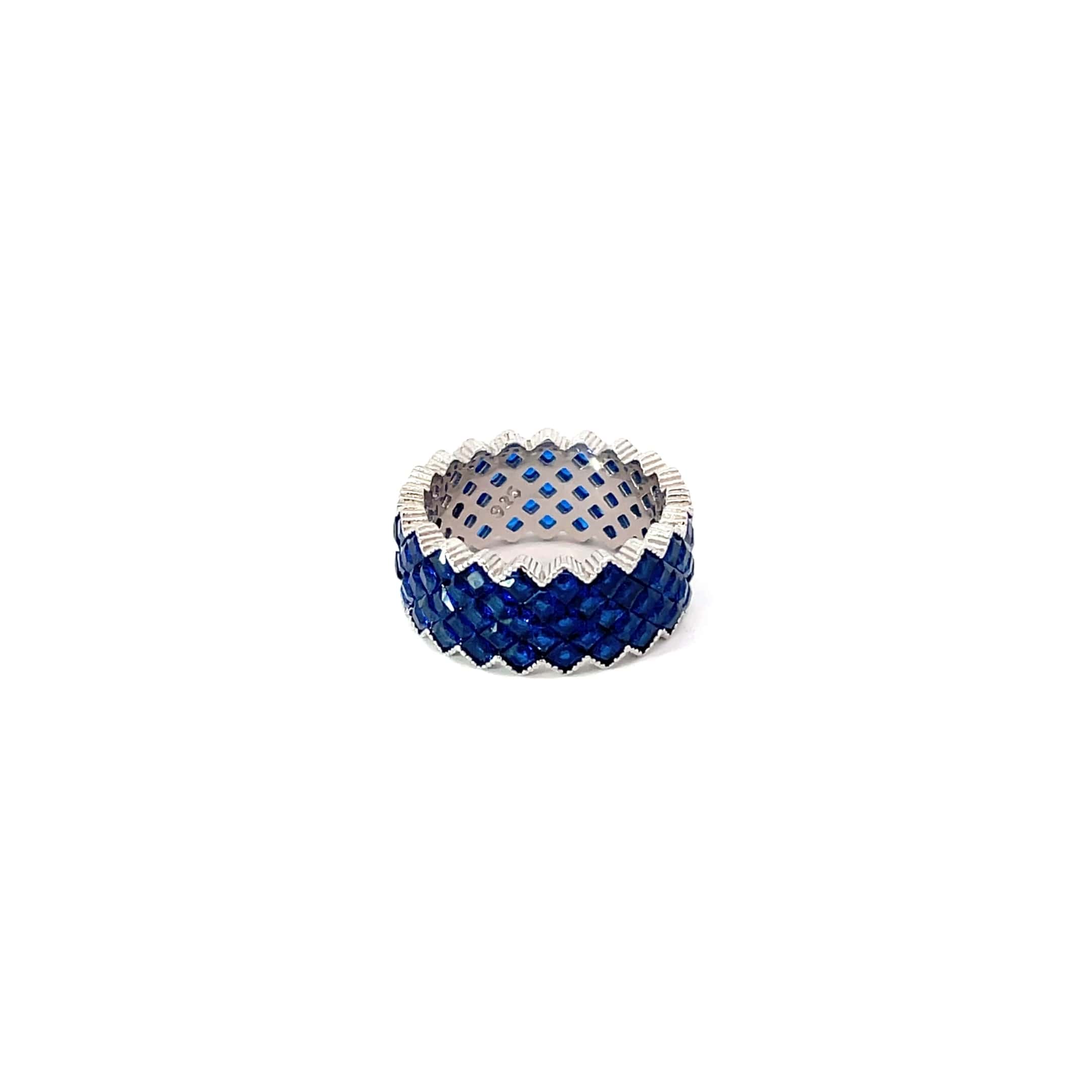 SPARKLE SILVER ETERNITY RING - BLUE