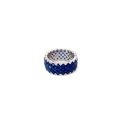 SPARKLE SILVER ETERNITY RING - BLUE