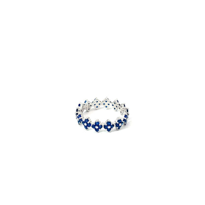 MIDNIGHT FLORAL SILVER ETERNITY BAND