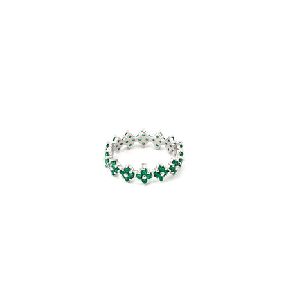 GREEN MEADOW SILVER FLORAL BAND