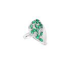 TEARLEAF EMERALD SILVER RING
