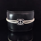 PEACE - SILVER KEEPSAKE BAND (CREAM)