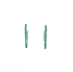 GREEN GLINT SILVER HOOPS