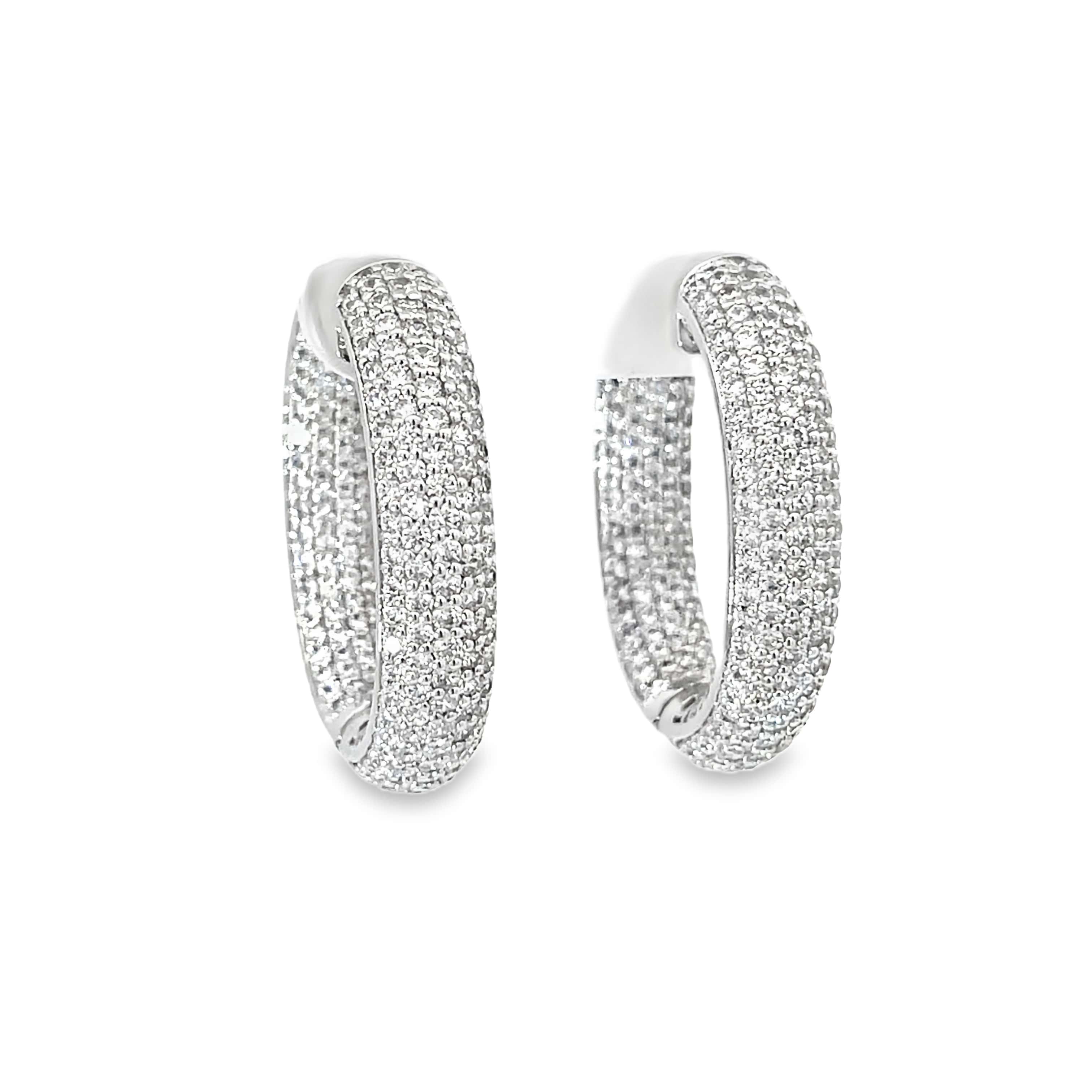GLIMMER HOOP SILVER EARRINGS